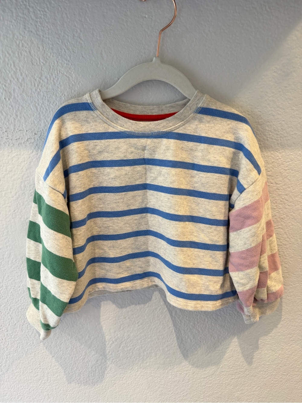 Mini Boden Cropped Stripe Sweatshirt